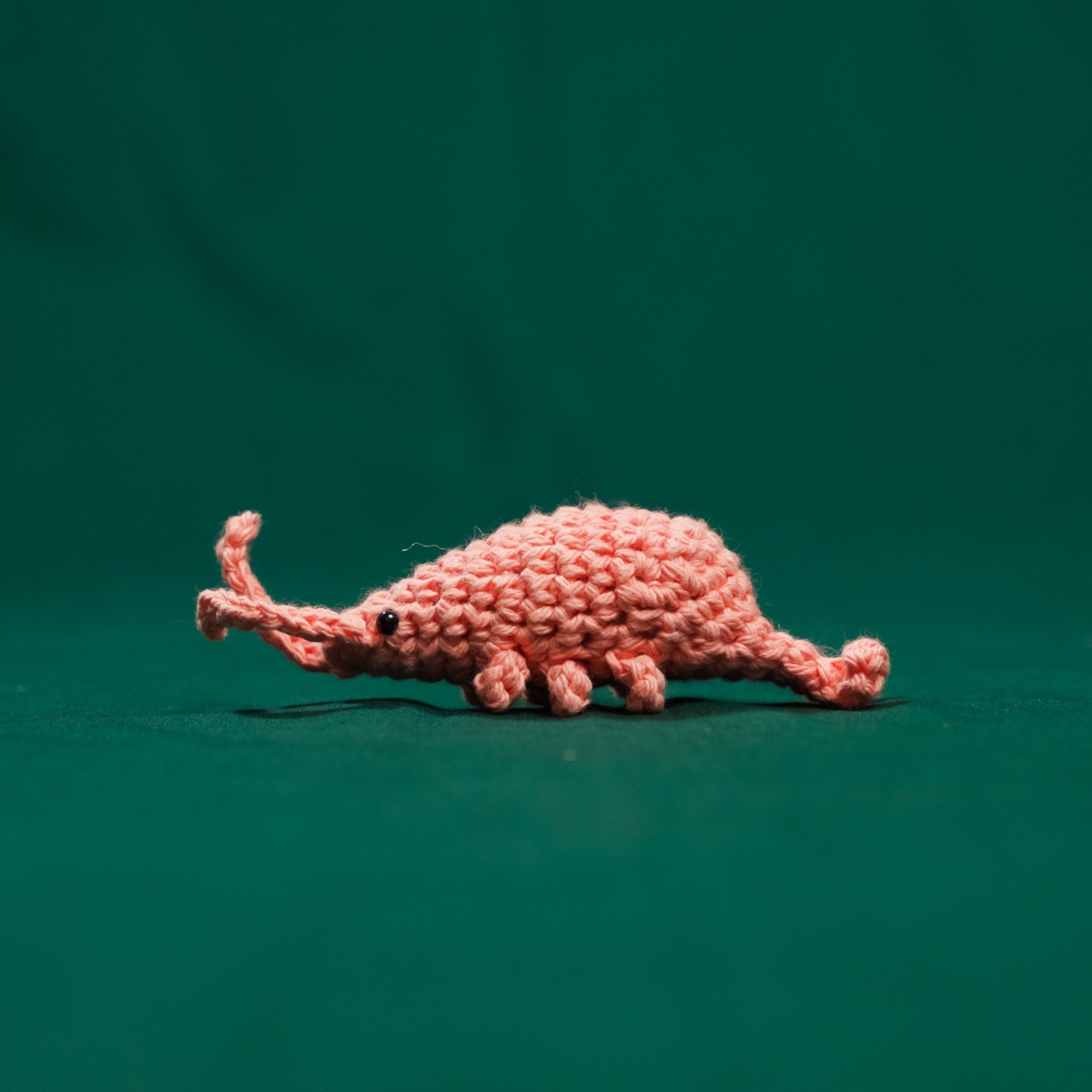 Clicky Pink Crochet Shrimp | Plush Moon Terrarium Co